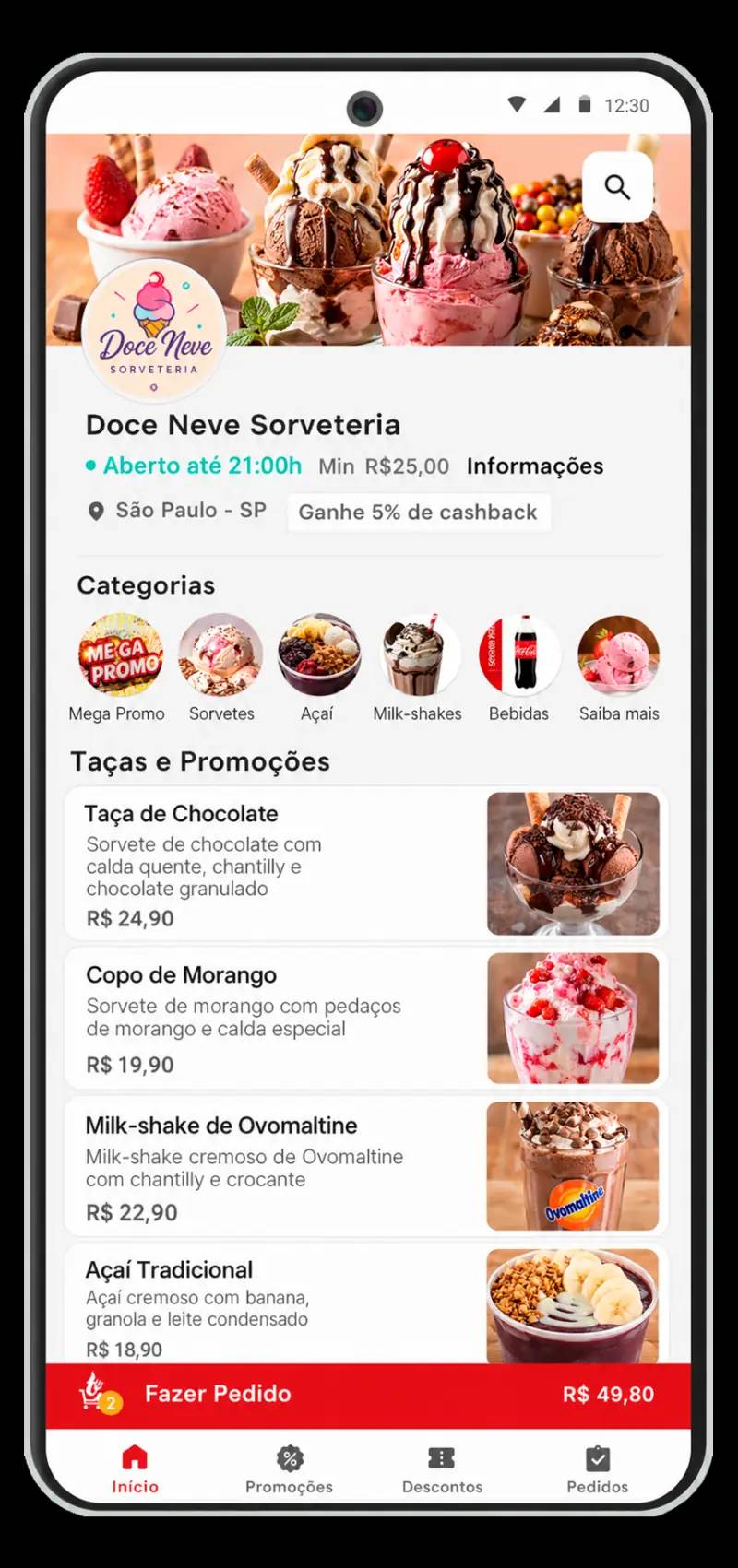 Takeat no app de delivery para sorveteria